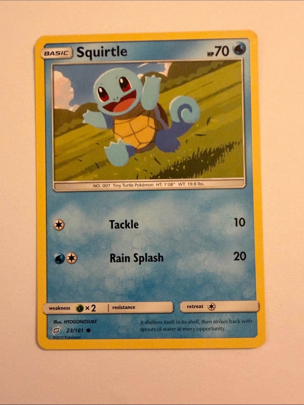 Vintage Pokemon Card Sun and Moon Team Up 023 Squirtle